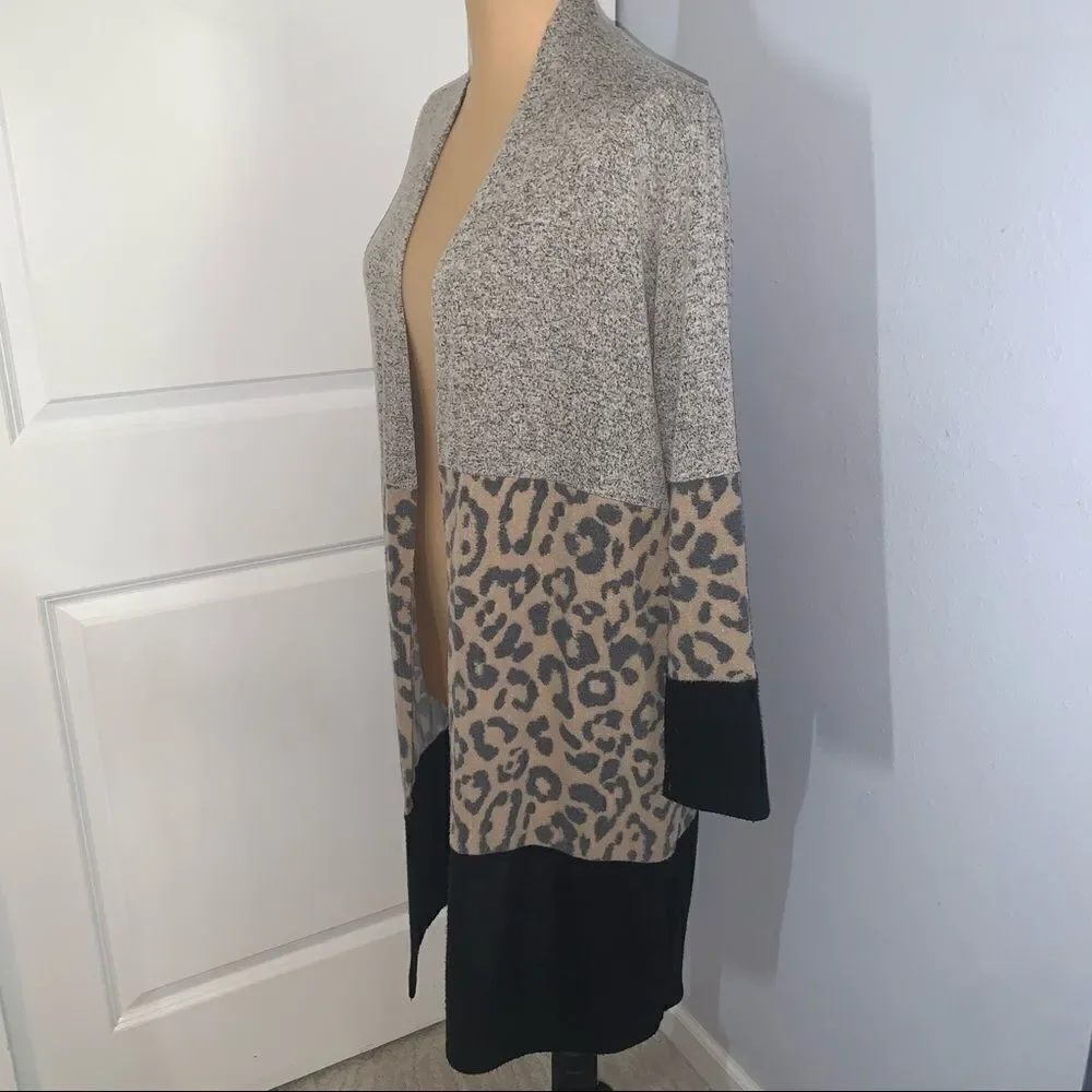 Rae Mode Patterned Cheetah Long Cardigan - Picture 3 of 6